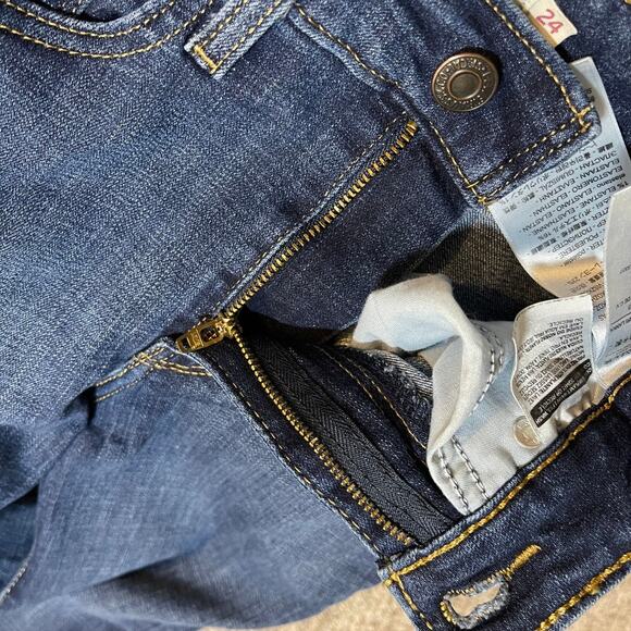 streetwear Levis 721 high rise skinny jeans sz 24x30 dark wash stretch denim - Picture 11 of 11